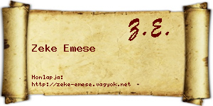 Zeke Emese névjegykártya